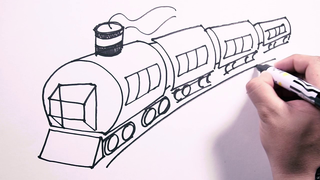 How to Draw a Train: Step by Step From Simple Shapes