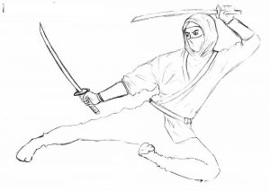 Wie man Schritt für Schritt einen Ninja zeichnet