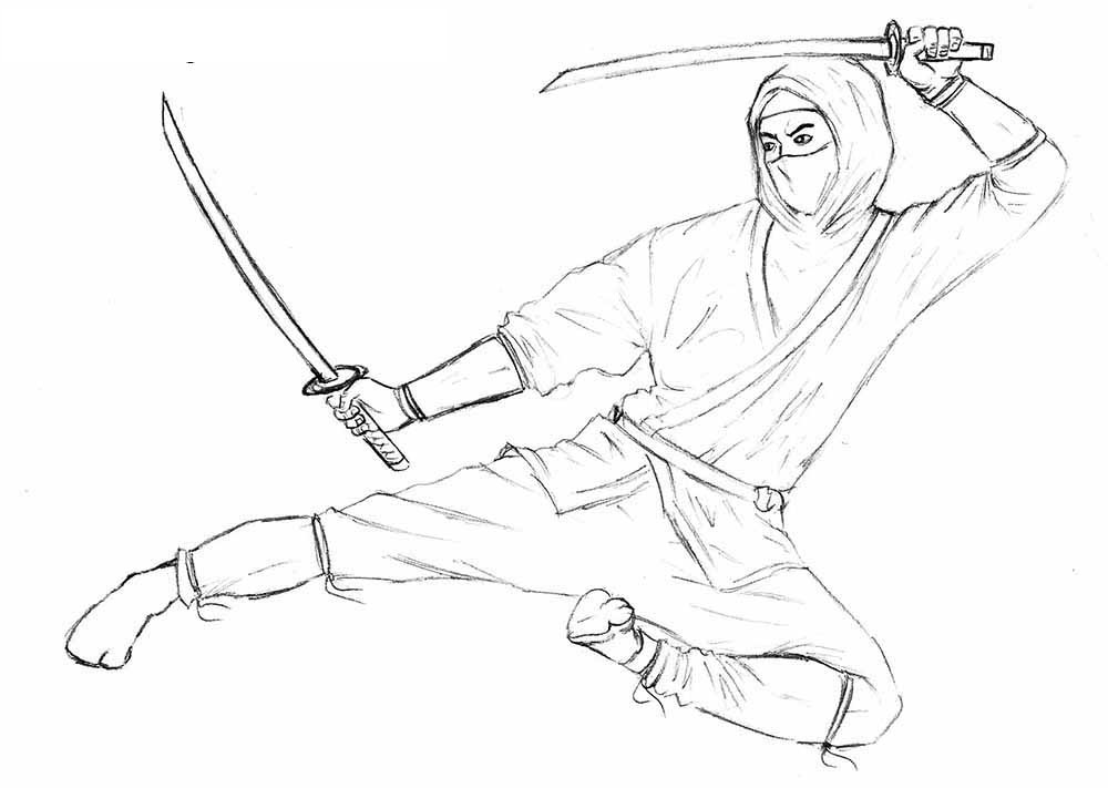 Stap voor stap een Ninja tekenen