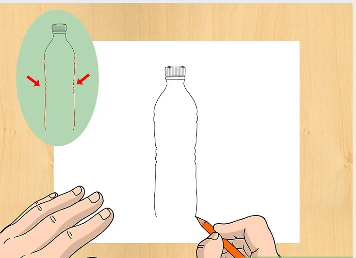 Как нарисовать бутылку с водой