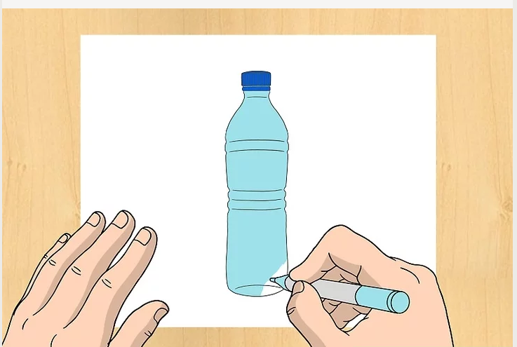 Cómo dibujar una botella de agua