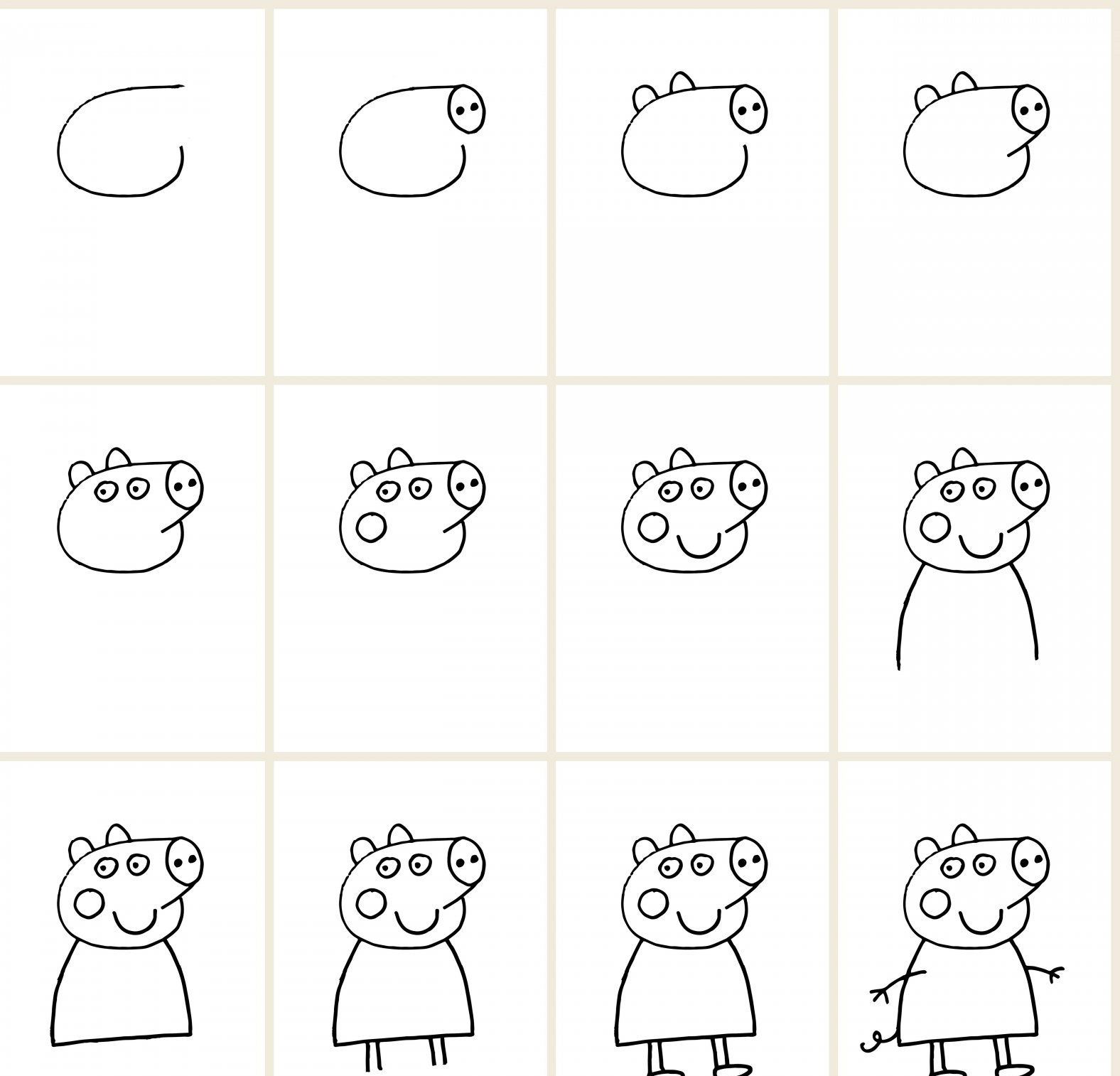 Como desenhar um porco para crianças