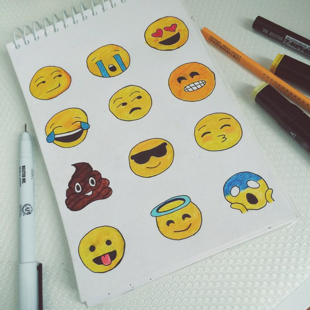 Como desenhar emojis no papel