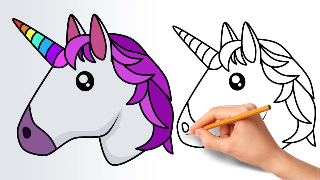Manier om een ​​Emojis Unicorn te tekenen