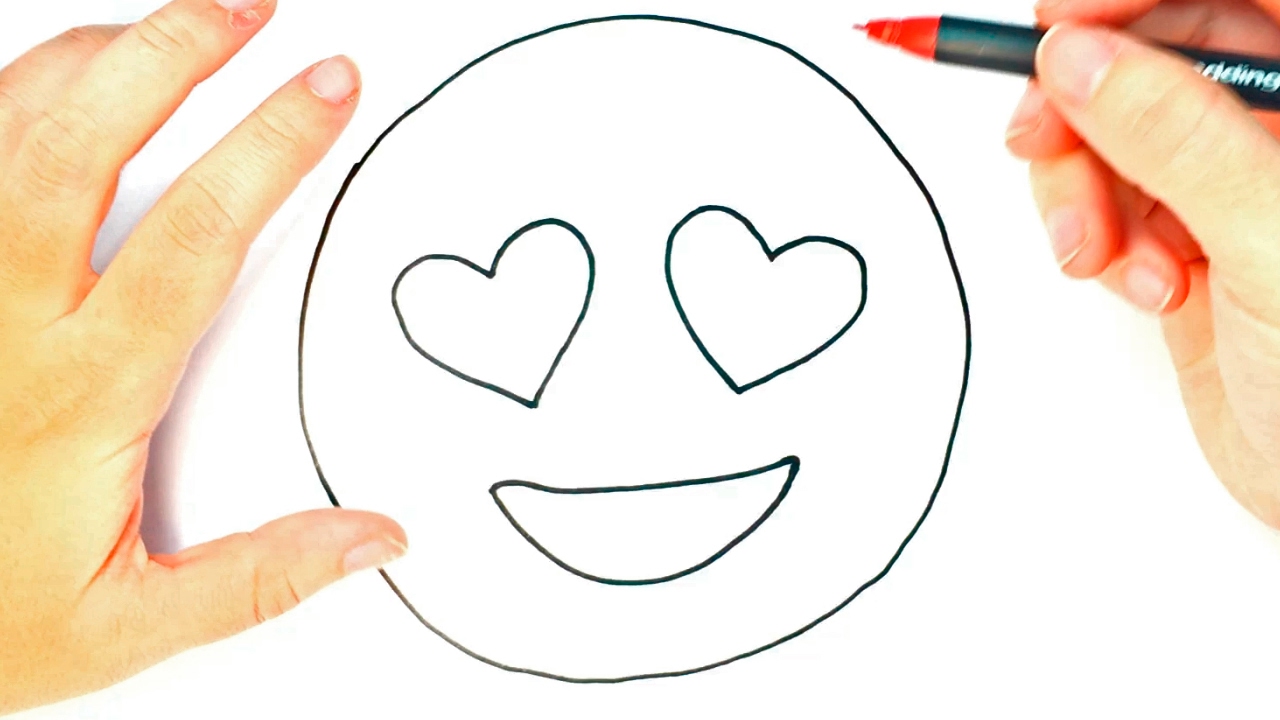 Wie man Herz-Augen-Emojis zeichnet